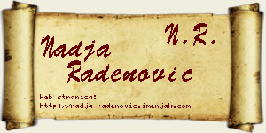 Nadja Radenović vizit kartica